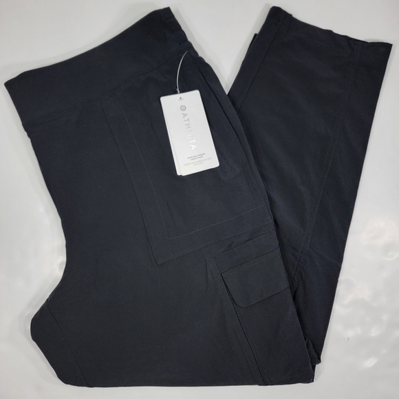 ATHLETA Chelsea Cargo Lined Pant Black Travel Commute Women's Plus Size 20 NWT - Picture 1 of 12